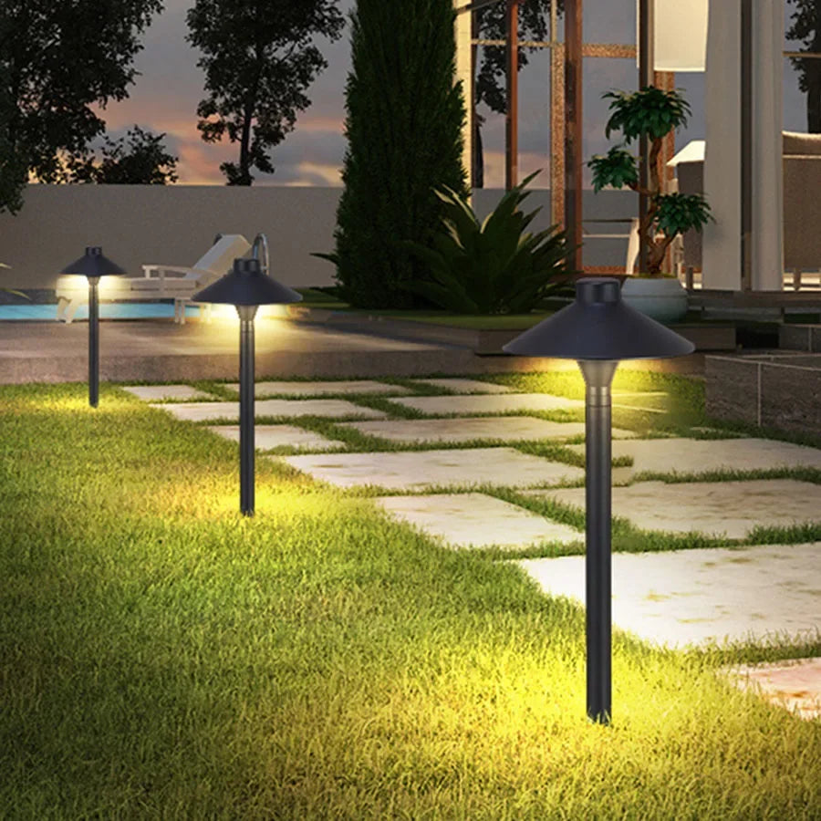 Waterproof Mushroom LED Lawn Light Outdoor Landscape Pathway Post Lamps With insert Aluminum Villa Pole Pillar Lamps
