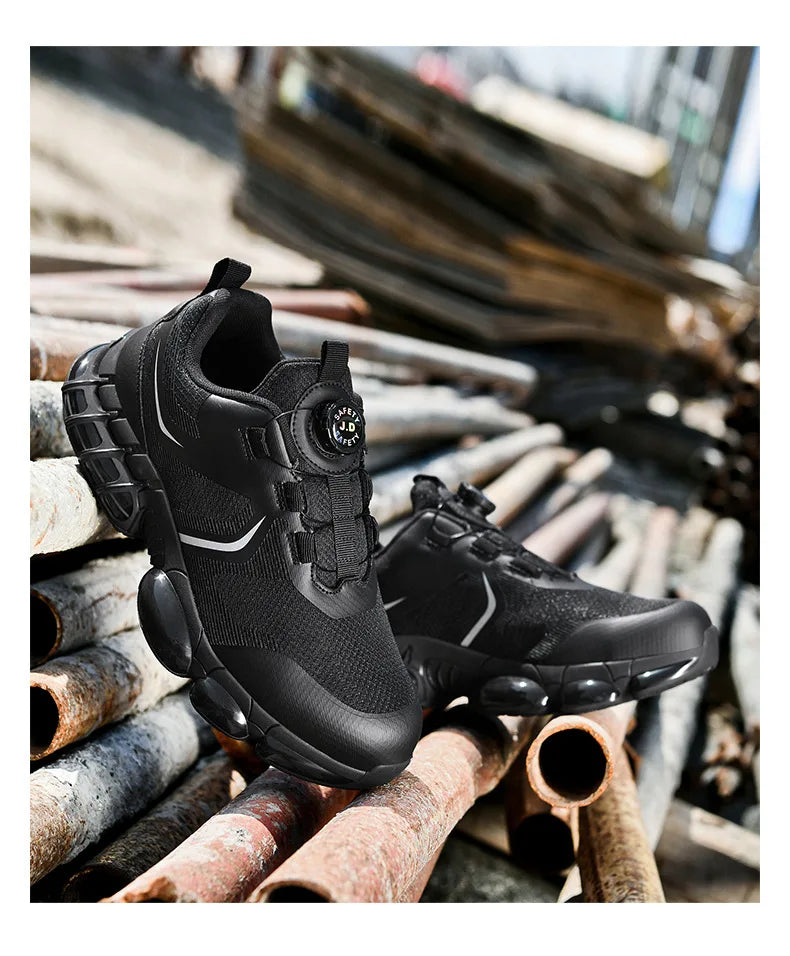Trendy Steel Toe Shoes Men's Women's Extra Large Size Labor Protection Shoes Anti-impact Lightweight Thick Bottom