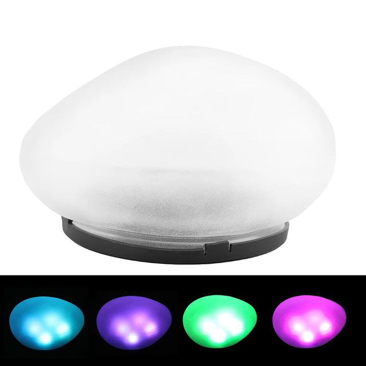 Solar Pebble Faux Stone Lawn Light LED Outdoor Garden Lamp Semi-Flush Mount for Pathways Yard Decor Garden Illumination Lighting
