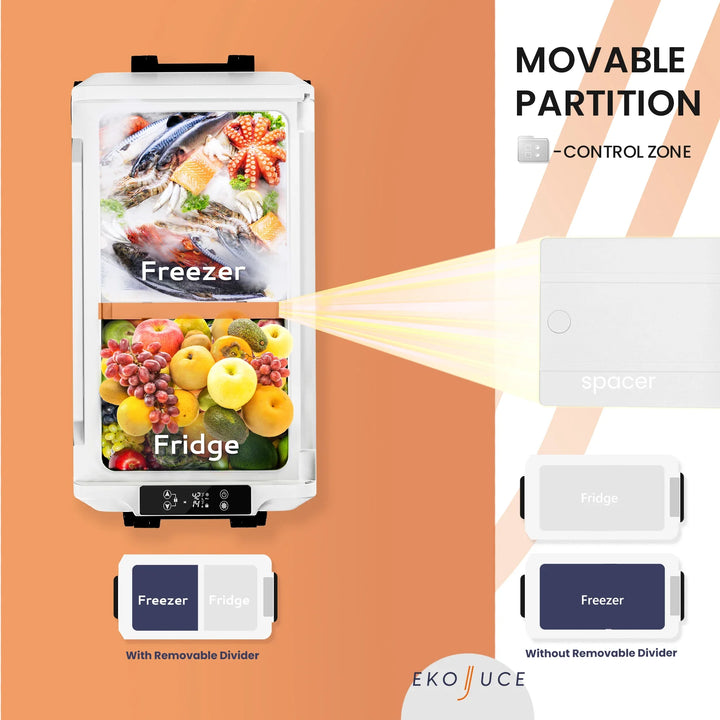 35L Portable Car Freezer Powerful Compressor Quickly Cooler Small Car Fridge Dual Zone for Home Outdoors Camping Traveling Use