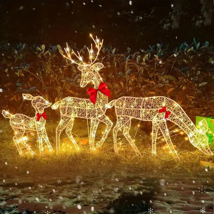 LED Light Iron Art Elk Deer Lighted Christmas Deer Glowing Glitter Reindeer Christmas Garden Decor Xmas Home Outdoor Yard Decor