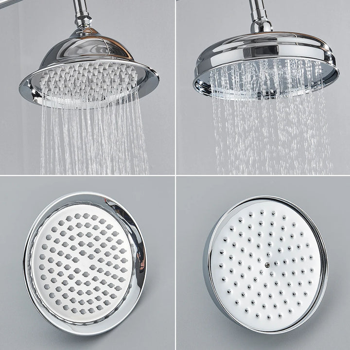 POIQIHY Brass Golden Rainfall Shower Head Shower Faucet Head Bathroom Replace Rain Showerhead Antique Brass Showerhead Accessory