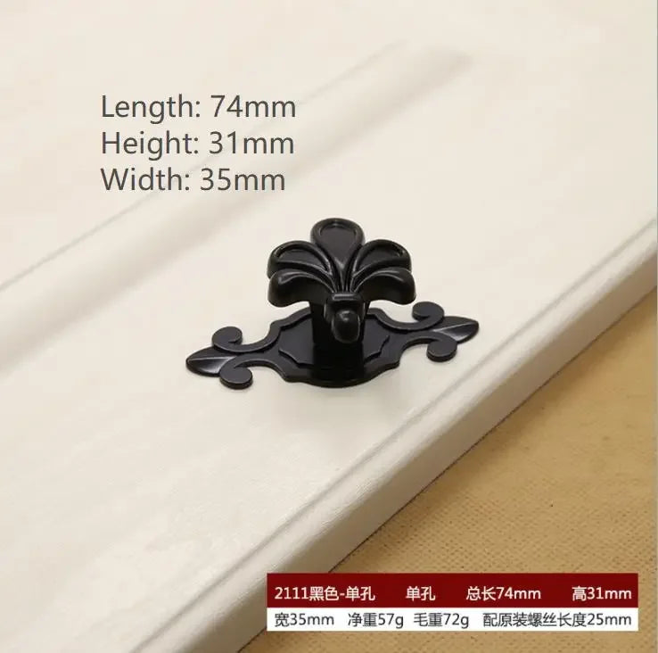 American Style Piano Black Hardware Cabinet Knob Handle European Style Garden Cabinet handle  Cabinet Knob Door Pull
