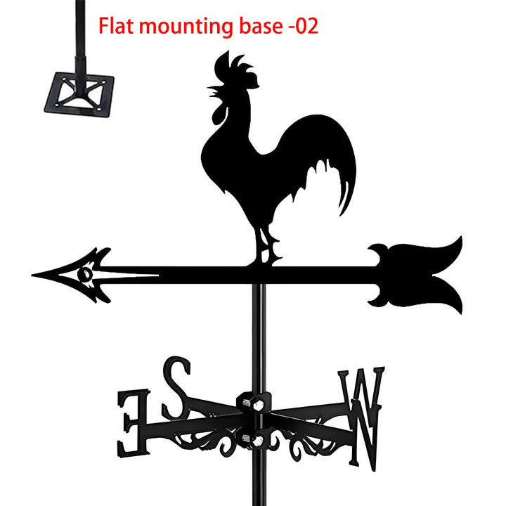Weather Vane Metal Weathervanes Wind Direction Indicators, Metal Wind Vanes Signs for Roof Mount, Farmhouse Courtyard Decoration