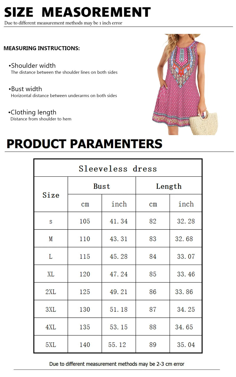 Womens Dresses Casual Summer Midi Boho Maxi Dresses Vintage Flare Flower Print Sleeveless Dresses Bodycon Short Dresses