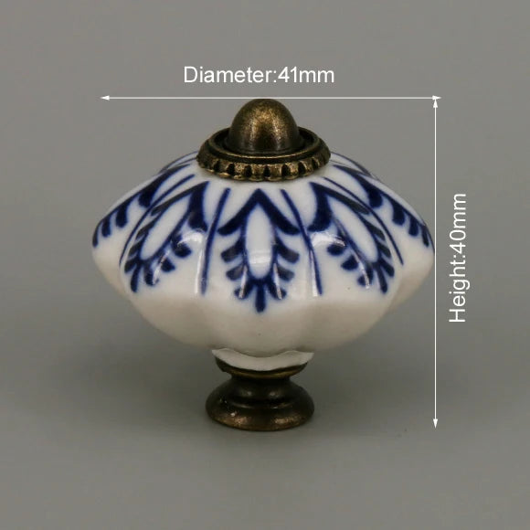 One Piece Vintage Ceramic Door Knobs for Cabinet Drawer, Closet Cupboard Wardrobe  furniture door  Pull Handle