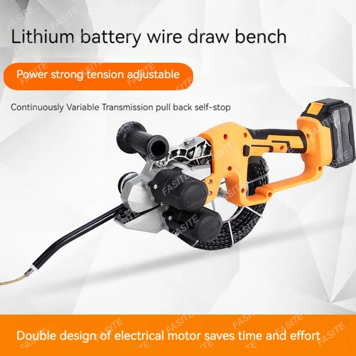Lithium battery threading machine, automatic electrical threading tool, wire pulling device