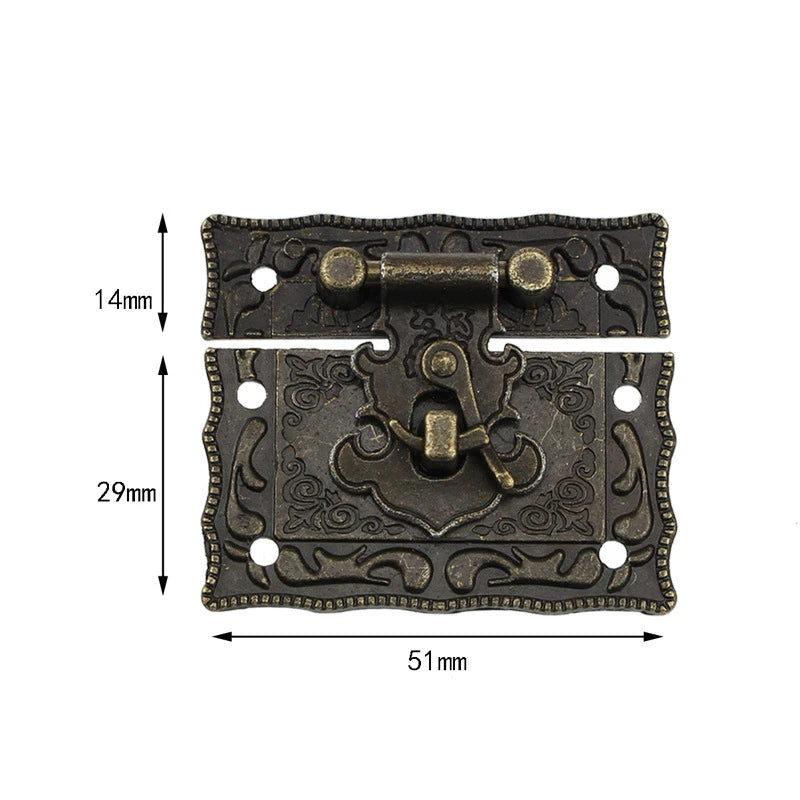 2Pcs New Antique Bronze Padlock Latch Hasp Vintage Hasp Furniture Clasp Lock