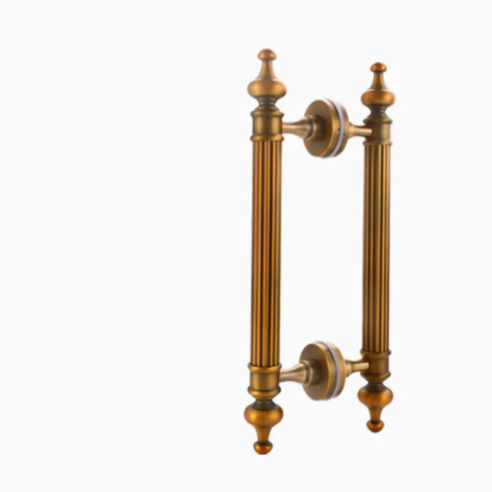350 460 550 800MM European Retro Black Antique Brass Gold Hotel Home Office Solid Wood Glass Door Double Side Press Large Handle