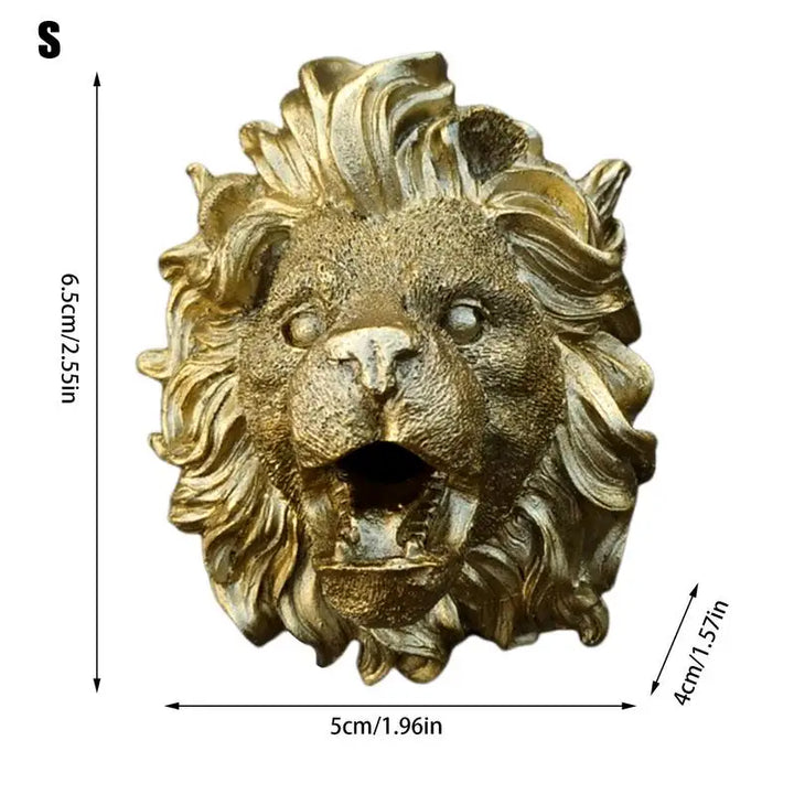 Fountain Spout Lion Pool Sprayer Fountain Natural Resin Water Fountain Ornaments Water Garden & Pond Decor Sprinkler Wall Art