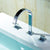 BECOLA Black Basin Faucets Brass Polished Chrome Deck Mounted Bathroom Sink Faucets 3 Hole Double Handle Hot And Cold Water Tap
