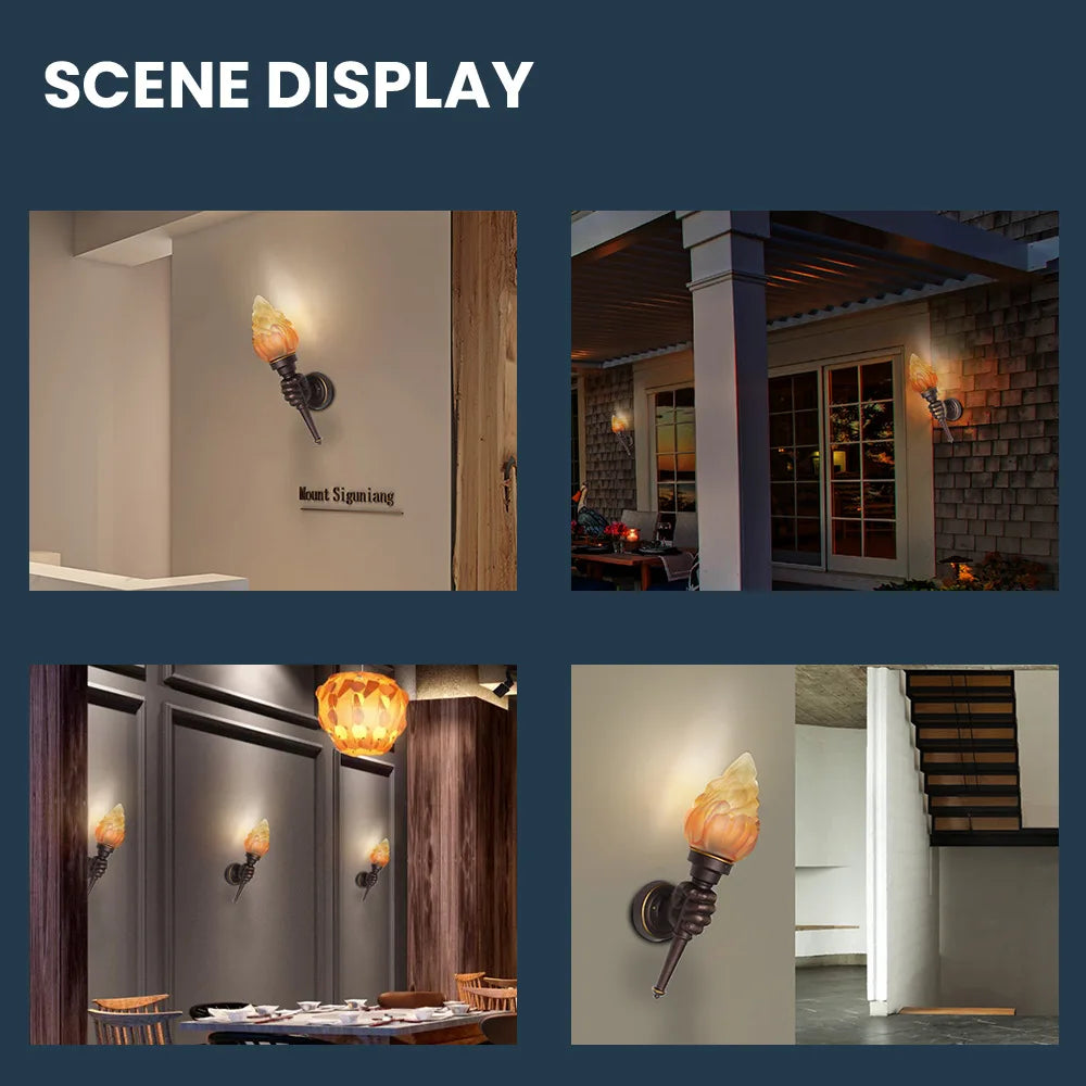 Outdoor Wall Torch Light Courtyard Hanging Light Indoor Coffee Restaurant Decoration Hand Light Creative Retro Ambient Lamps