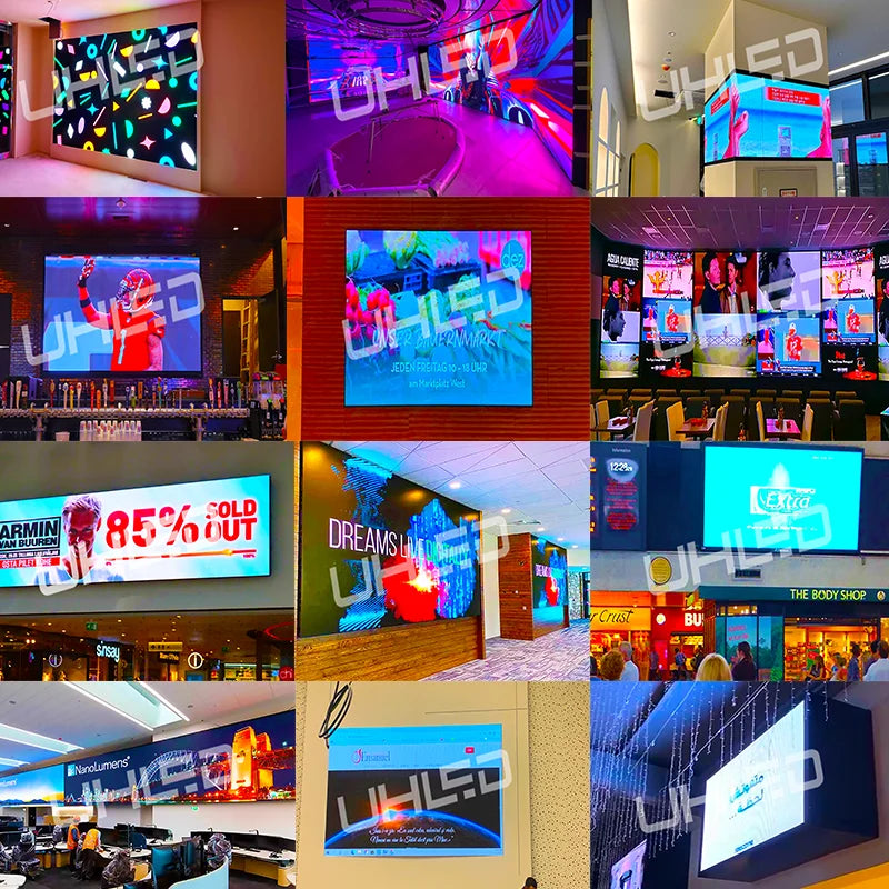 UHLED Led Display P0.9 P1.25 P1.875 P2 Publicidad Indoor Giant Screen Advertising Video Wall LED Display Panel Screen