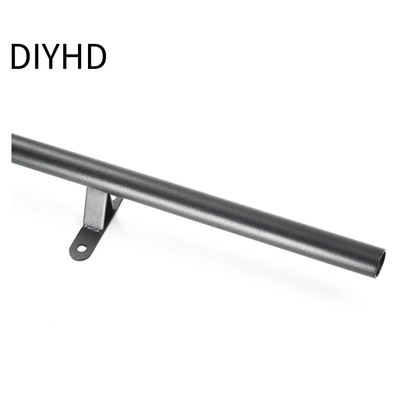 3.3FT(100cm) Sliding Library  Hardware Kit No Ladder，Black Rustic Round Tube Rolling Ladder Track,Floor Roller with Brake