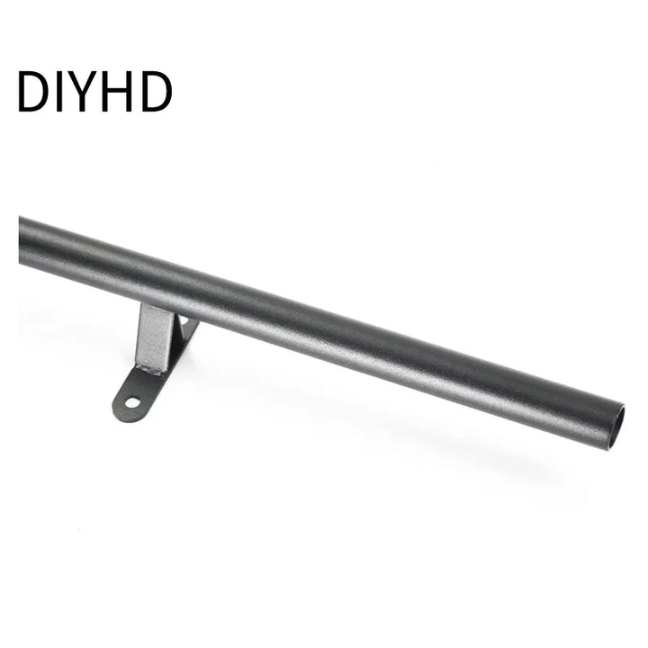 3.3FT(100cm) Sliding Library  Hardware Kit No Ladder，Black Rustic Round Tube Rolling Ladder Track,Floor Roller with Brake