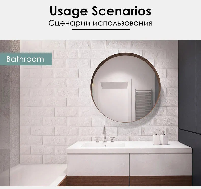 10Pcs Self-Adhesive 3D Wall Sticker DIY Brick Stickers Home Kids Room Kitchen Ceiling Decor No Odor No Pollution Wallpaper 70X77