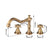YANKSMART Bathroom Bathtub Retro Spout Golden Polished 3 Pieces Basin Sink Brass Faucets Deck Mounted Cold & Hot Water Mixer Tap