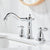 Basin Faucet Brass Gold Widespread Bathroom  Antique Sink  3 Hole Hot And Cold Water  Tap Pop Up