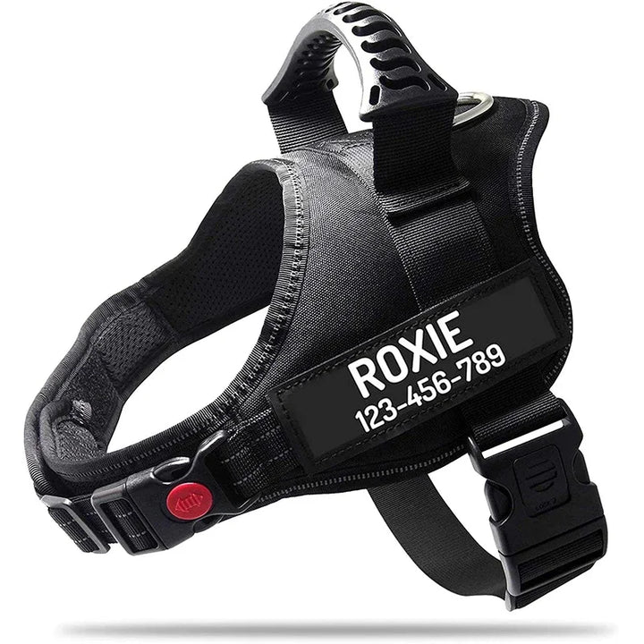 Personalised No Pull Dog Harness with Custom Name and Phone Number Heavy Duty Pet Vest To Prevent Tugging Pulling Choking
