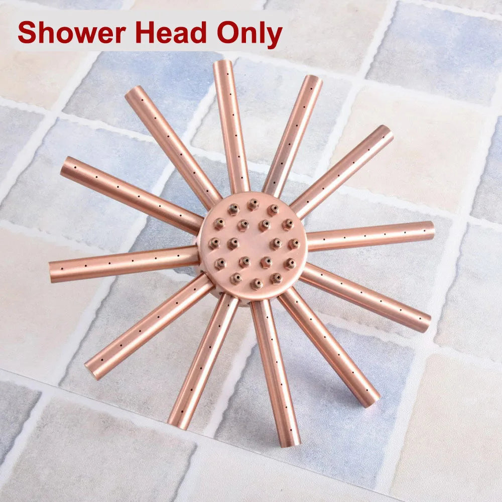 Bathroom Accessory /Antique Red Copper Bathroom 8" inch Round Rainfall Rain Shower Heads & Wall Mounted Shower Arm  Lzh374