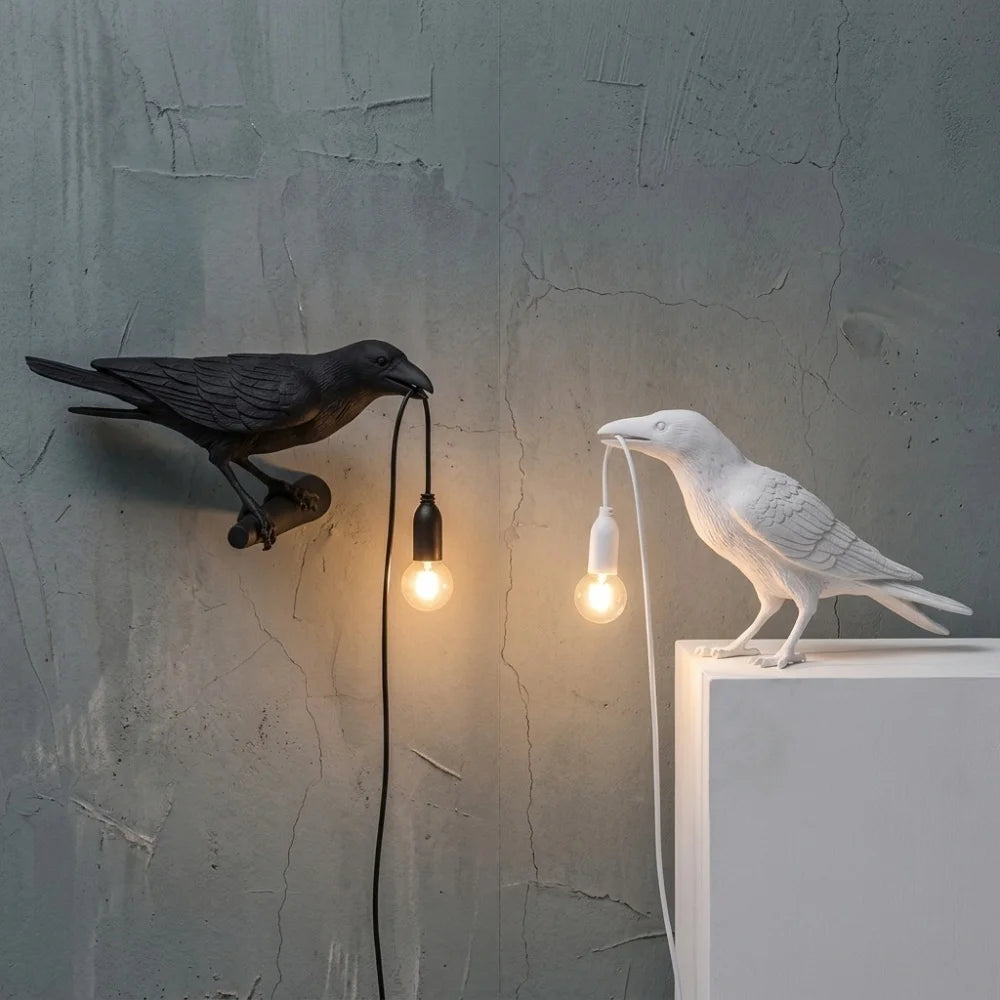 Resin Bird Table Lamp Creative Resin Animal Design Bedroom Bedside