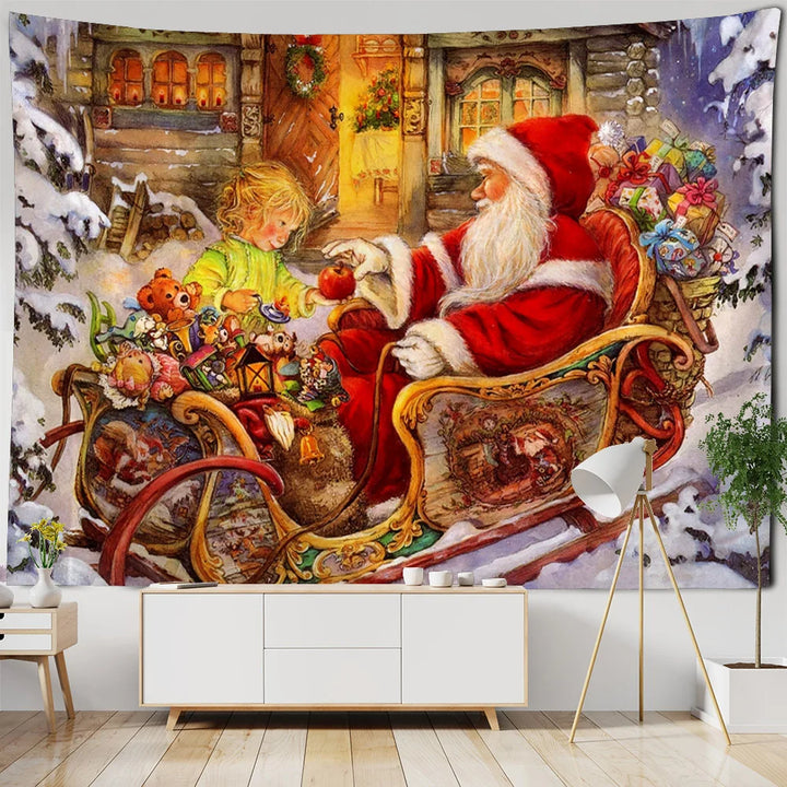 Christmas decoration tapestry, wall hanging, reindeer, Bohemian style, hanging on the wall, room decoration