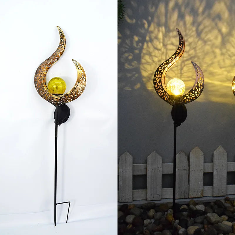Led Solar Lights Outdoor Waterproof Moon Fairy Lawn Garden Solar Lamps for Pathway Landscape Courtyard  Stakes