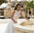 Chiffon Bohemian Lace Wedding Dresses A Line Lace Bride Robes O-Neck Cut-Out Bridal Gowns Sleeveless Open Back