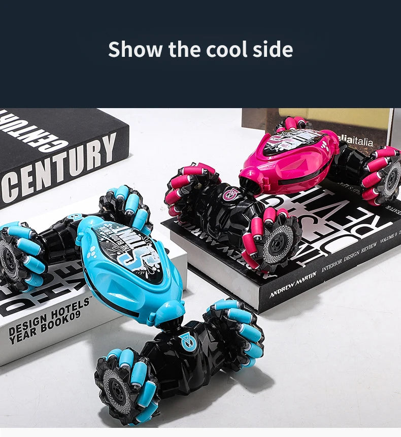 4WD stunt remote control car LED lights watch induction twist music 360° rotation off-road climbing children's toys Holiday gift