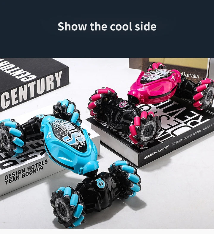 4WD stunt remote control car LED lights watch induction twist music 360° rotation off-road climbing children's toys Holiday gift