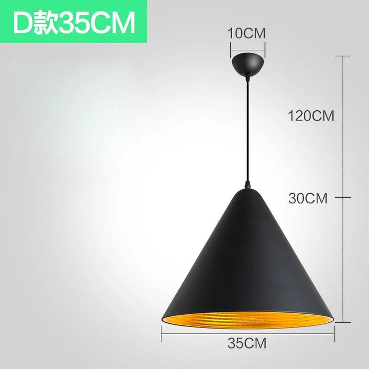 Nordic Retro Industrial Black Ceiling Pendant Lamp E27 for Restaurant Dining Table Bar Decorative Lighting Fixture