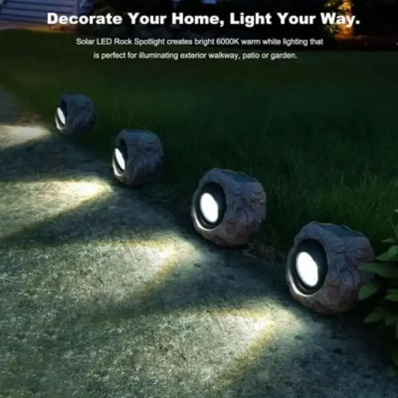 Solar Powered Outdoor Rock Lights Outdoor Lighting Courtyard Imitation Stone Landscape Lamp Waterproof Resin Stone Solar Lamp