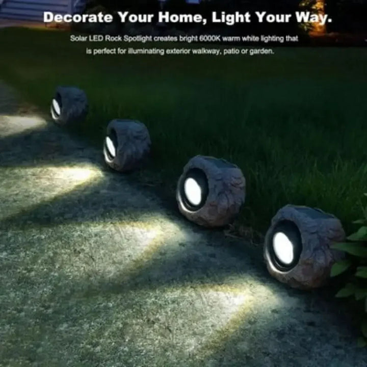 Solar Powered Outdoor Rock Lights Outdoor Lighting Courtyard Imitation Stone Landscape Lamp Waterproof Resin Stone Solar Lamp
