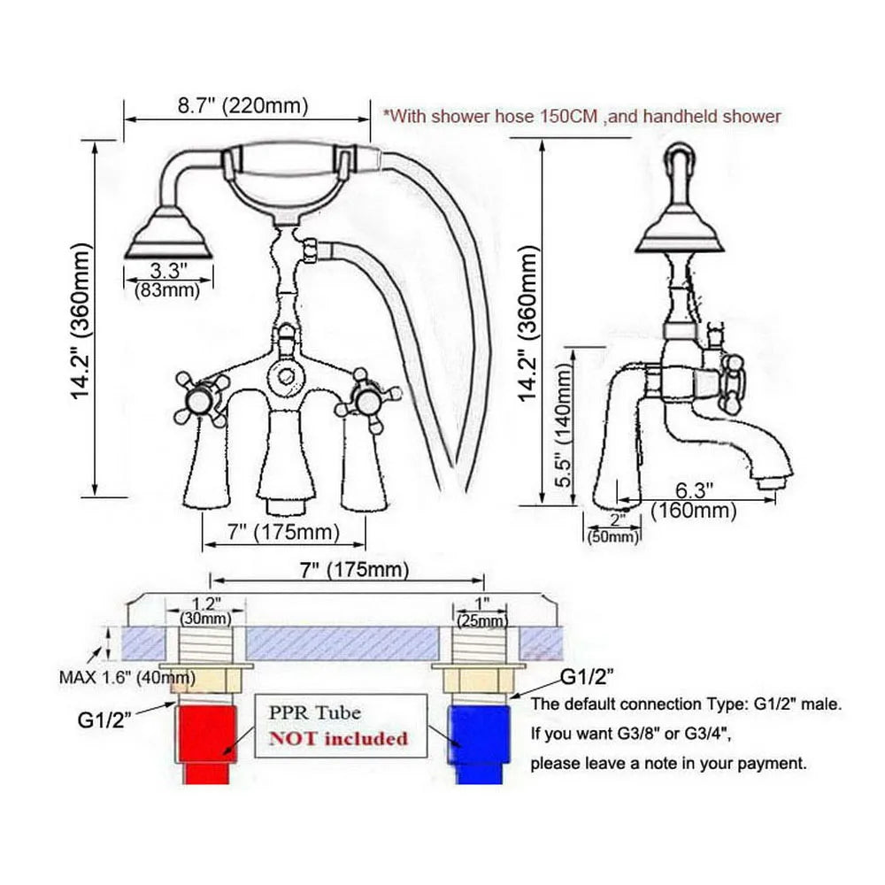 Polished Chrome Deck Mounted Bathtub Faucets Bathroom Basin Mixer Tap With Hand Shower Head Bath & Shower Faucet Bna122