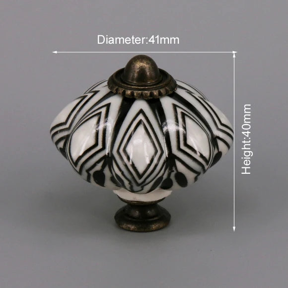 One Piece Vintage Ceramic Door Knobs for Cabinet Drawer, Closet Cupboard Wardrobe  furniture door  Pull Handle