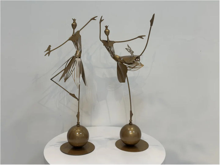 Metal wrought iron dancing girl ornament butterfly girl, bird girl