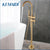 KEMAIDI Brushed Gold Floor Mounted Bathtub Filler Shower Set Roman Tub Faucet Floor Stand Shower Systerm Round Bath Mixer Tap