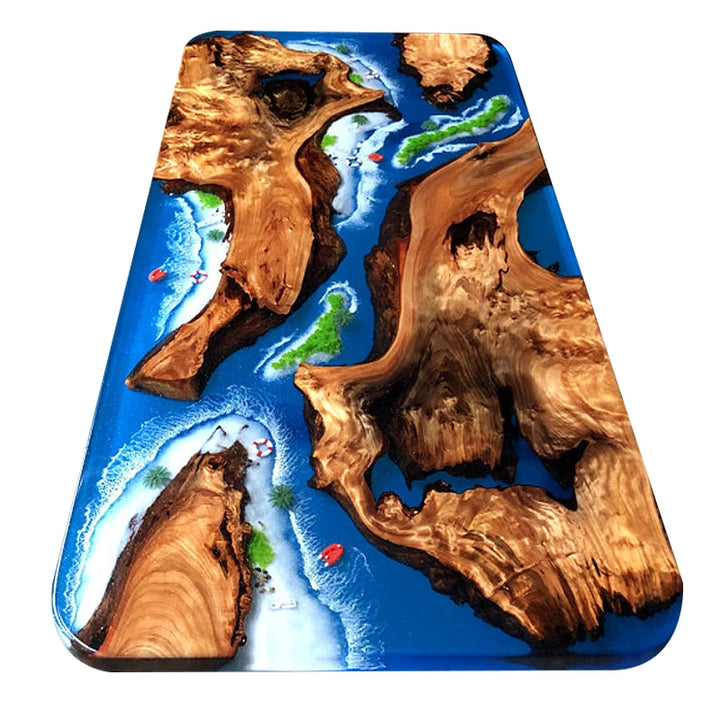 Custom coffee table Shoreline table Epoxy glue River table Solid wood desktop large board logs
