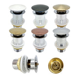 Bathroom Push Down Pop-Up Drain Sink Waste Stopper Valve Chrome Body with Color Lid Washbasin Water Head Deodorization Stopper