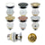 Bathroom Push Down Pop-Up Drain Sink Waste Stopper Valve Chrome Body with Color Lid Washbasin Water Head Deodorization Stopper