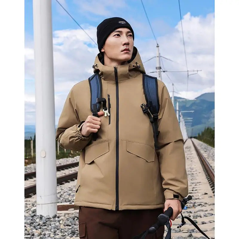customized logo Spring Autumn Brand Men's Windproof Zipper Jacket Casual High Quality Hooded Baseball Jacket Outdoor C2366
