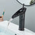Antique Brass Basin Faucet Waterfall Bathroom Faucet Single Handle Basin Mixer Tap Deck Mounted One Hole Bronze Black Tap