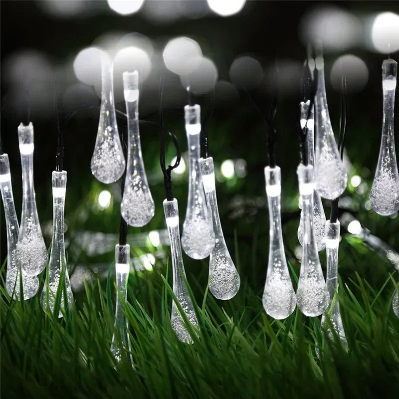 Water droplets Solar String Lights led Waterproof Outdoor Decoration garland
