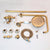 KEMAIDI Antique Brass Retro Vintage Bathroom Shower Faucet Set Wall Mounted Rainfall Shower Head Bathtub Mixer Shower Systerm