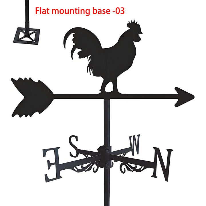 Weather Vane Metal Weathervanes Wind Direction Indicators, Metal Wind Vanes Signs for Roof Mount, Farmhouse Courtyard Decoration