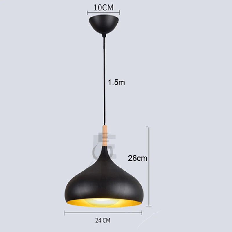 GEW Nordic Retro Industrial Black Ceiling Pendant Lamp E27 Restaurant Dining Table Bar Decorative Pendant Lighting Fixture