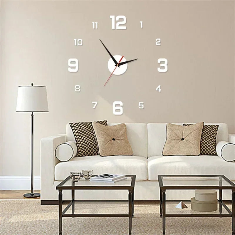 2024 Modern Design Wall Clock 3D DIY Quartz Clocks Fashion Watches Acrylic Mirror Stickers Living Room Home Decor