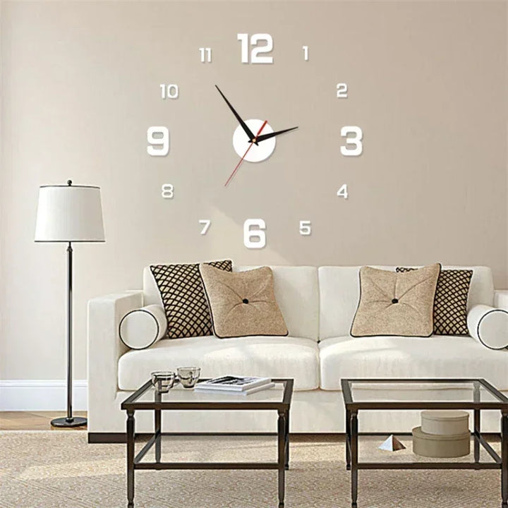 2024 Modern Design Wall Clock 3D DIY Quartz Clocks Fashion Watches Acrylic Mirror Stickers Living Room Home Decor