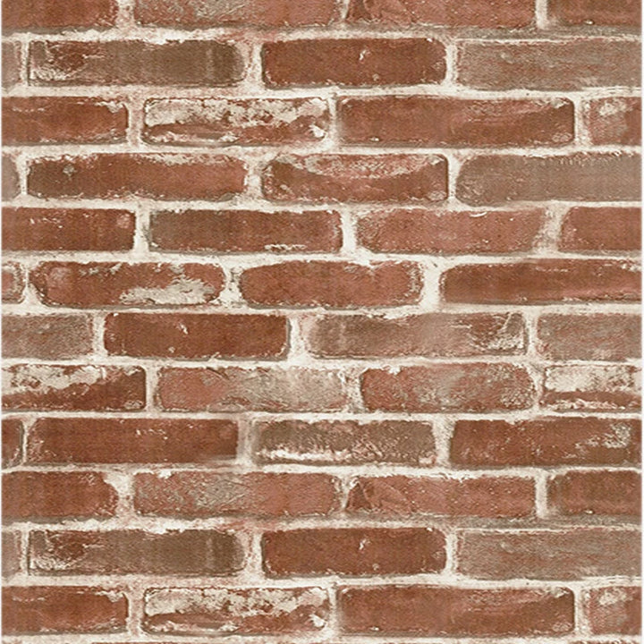 Self sticking PVC retro nostalgic imitation brick texture brown red brick self-adhesive wallpaper for home decoration vinyl film