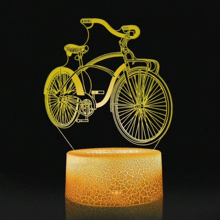 3D Bicycle Night Light 7 Color Illusion LED USB Night Lamp for Bedroom